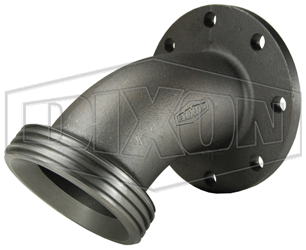 One-Piece Flange x Female Hammer Union 45° Elbow Adapter